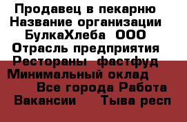 Продавец в пекарню › Название организации ­ БулкаХлеба, ООО › Отрасль предприятия ­ Рестораны, фастфуд › Минимальный оклад ­ 28 000 - Все города Работа » Вакансии   . Тыва респ.